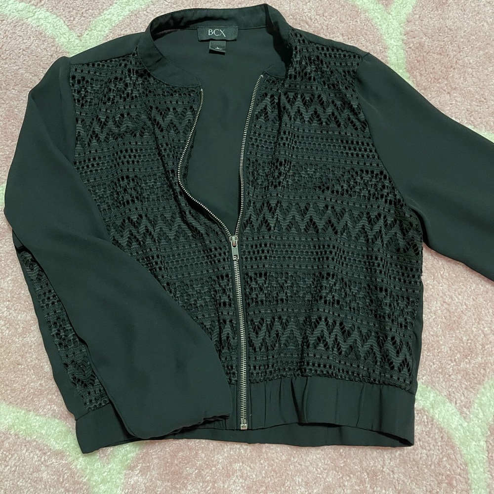 BCX black flower lace jacket